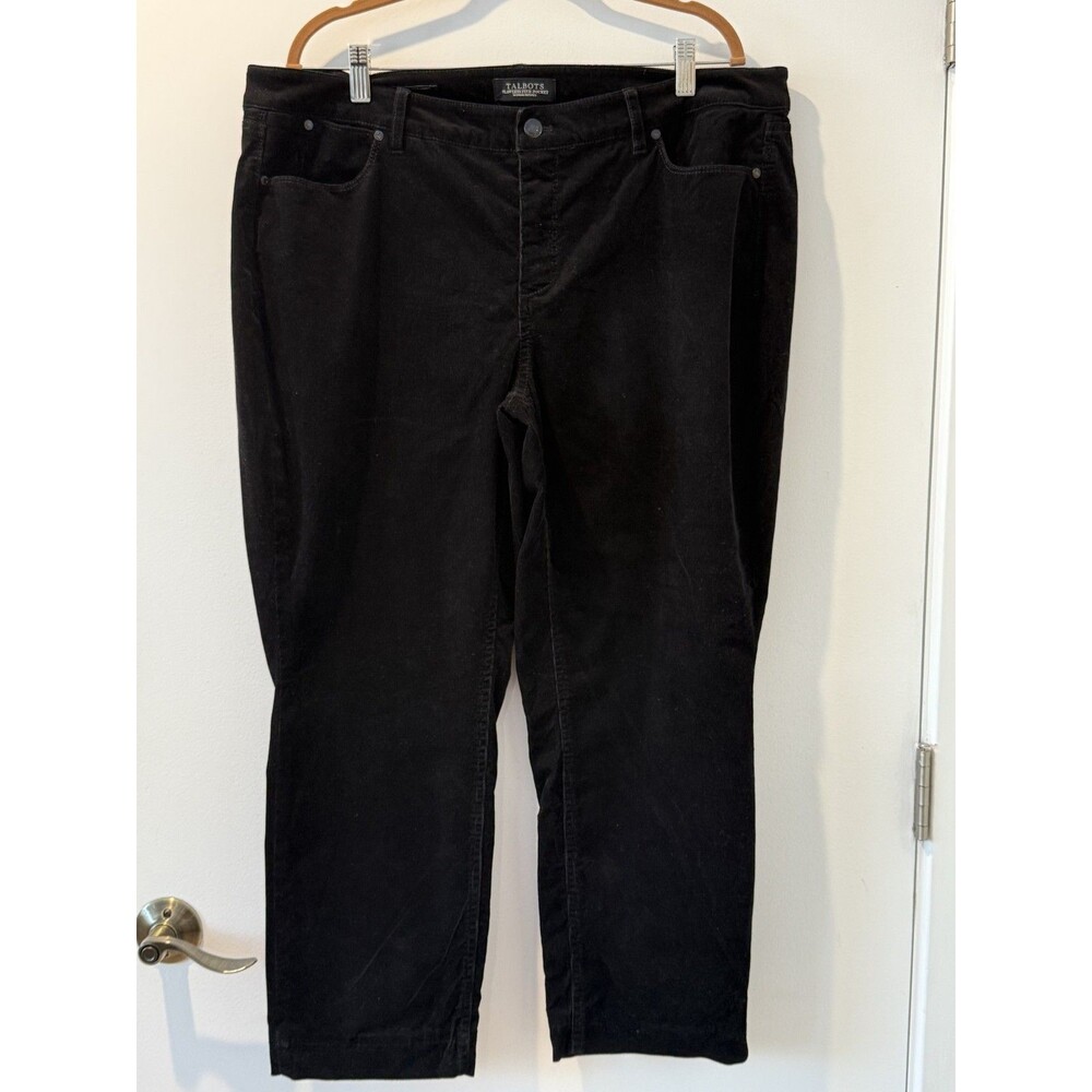 Talbots Womens Jeans Corduroy Black Cotton Petite 18P Academia Capsule Classic